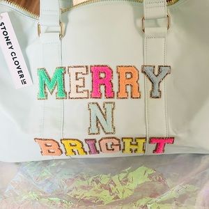 NWT Stoney Clover Lane Custom Duffle Merry N Bright Sky blue
